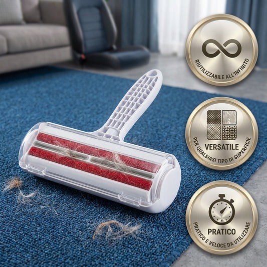 Spazzola Cattura Peli Elettrostatica Autopulente per Animali